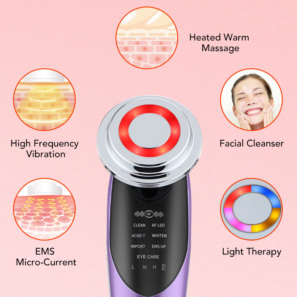 7 in 1 Face Skin Rejuvenation Facial Massager Light Therapy Device