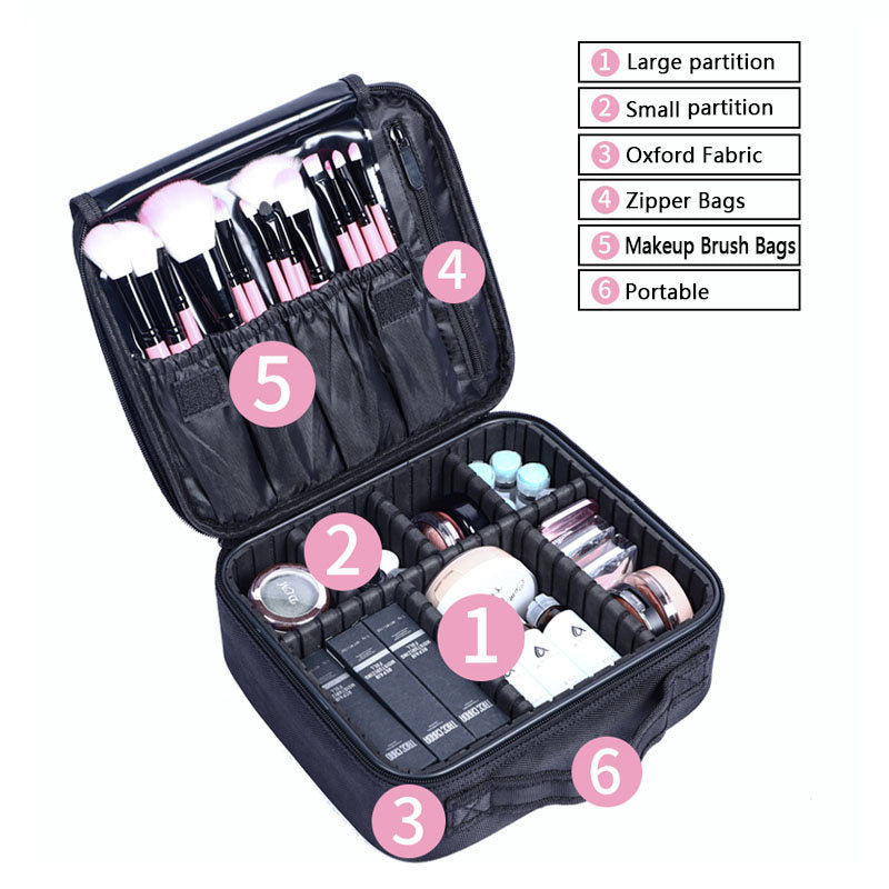 Keep Makeup Organized & Accessible With Portable Travel Cosmetic Bag