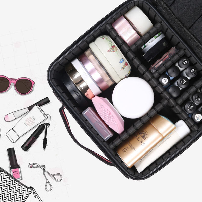 Keep Makeup Organized & Accessible With Portable Travel Cosmetic Bag